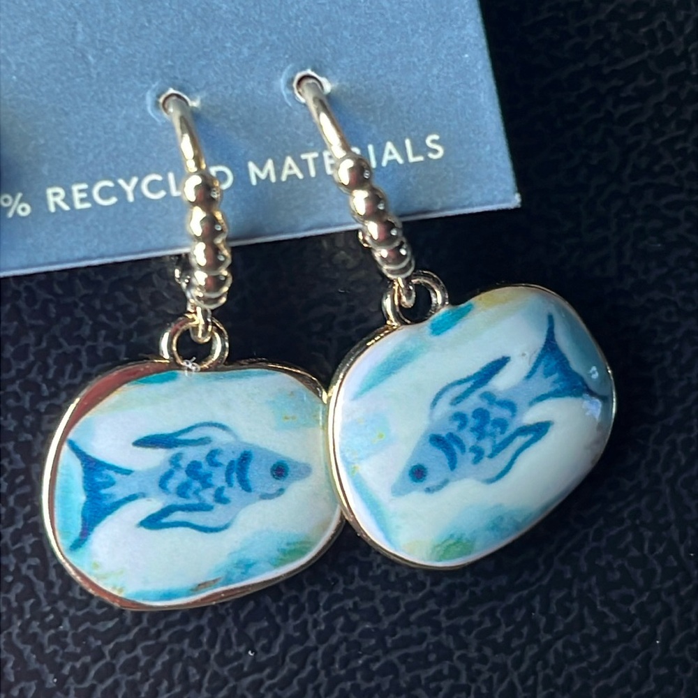Hoop Fish Dangle Earrings